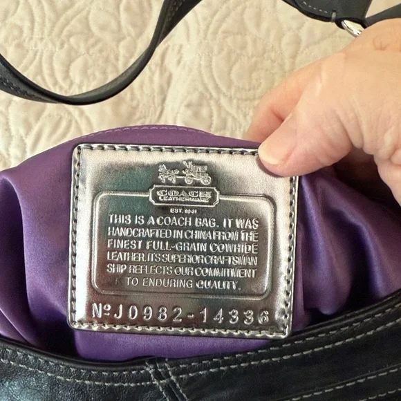 Coach Black Leather Shoulder Bag NWOT - Picture 9 of 9